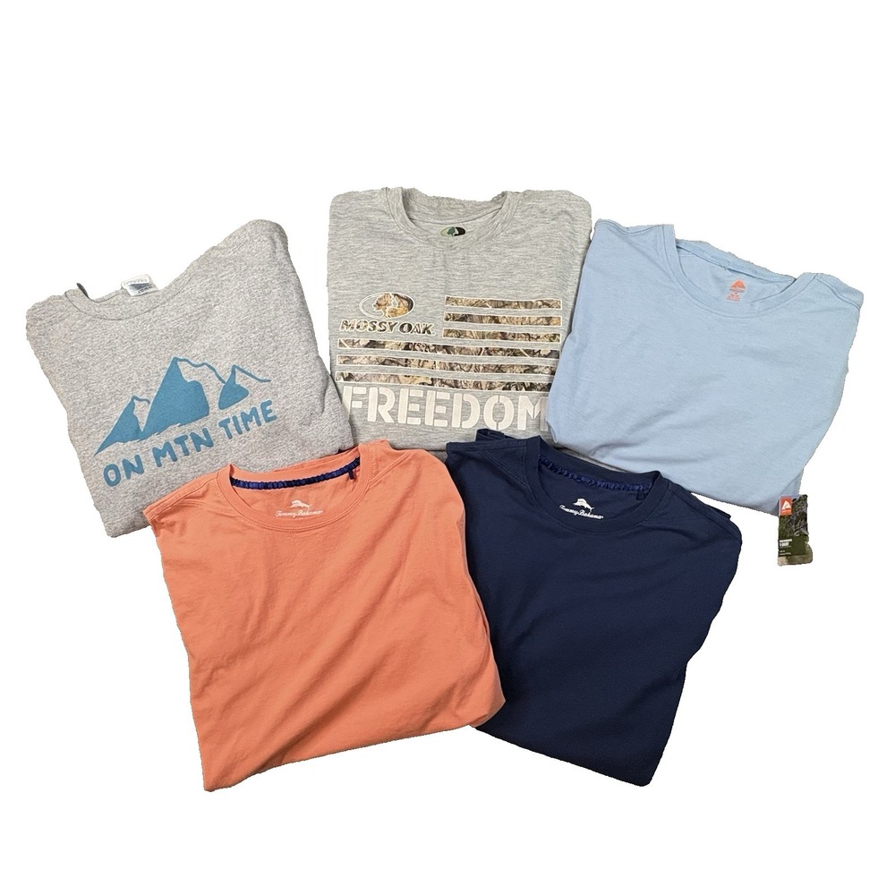 MIXED LOT OF 5 Men's L Tommy Bahama/Mossy Oak/Ozark Trails T Shirts SEE‎ DESC